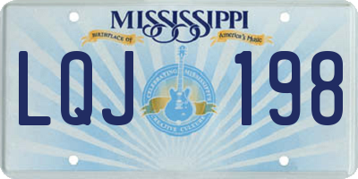 MS license plate LQJ198