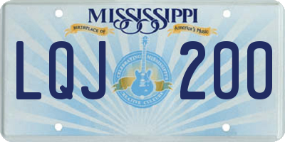 MS license plate LQJ200