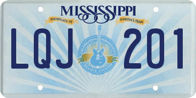 MS license plate LQJ201
