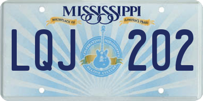 MS license plate LQJ202
