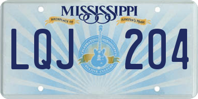 MS license plate LQJ204