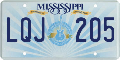 MS license plate LQJ205