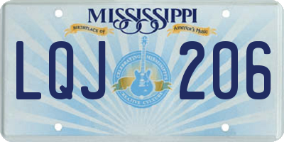 MS license plate LQJ206