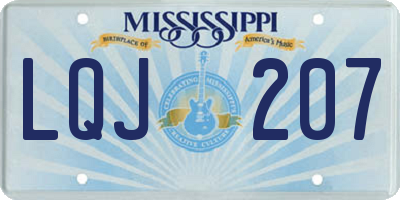 MS license plate LQJ207
