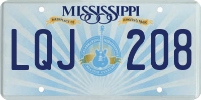 MS license plate LQJ208