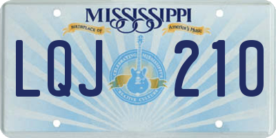 MS license plate LQJ210