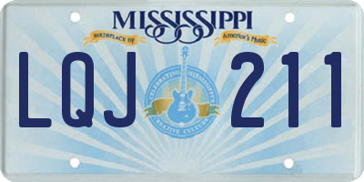 MS license plate LQJ211