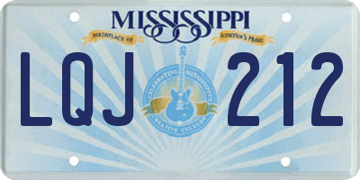 MS license plate LQJ212