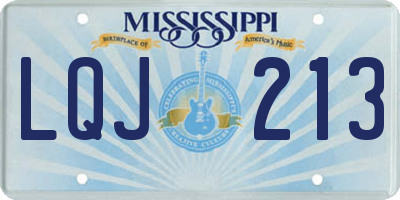 MS license plate LQJ213