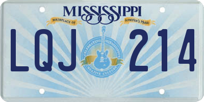MS license plate LQJ214