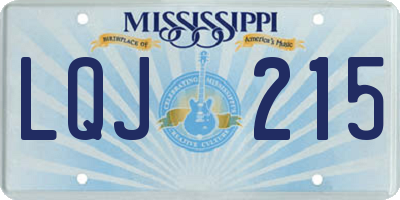 MS license plate LQJ215
