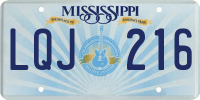 MS license plate LQJ216