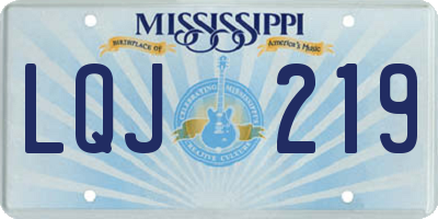 MS license plate LQJ219