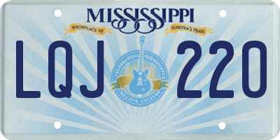 MS license plate LQJ220