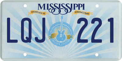 MS license plate LQJ221