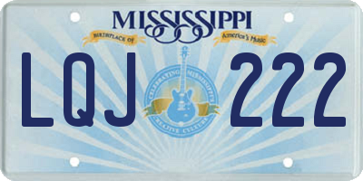 MS license plate LQJ222