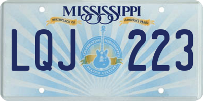 MS license plate LQJ223