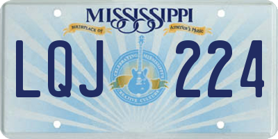 MS license plate LQJ224