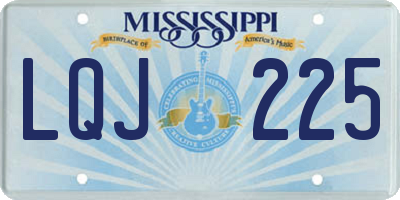 MS license plate LQJ225
