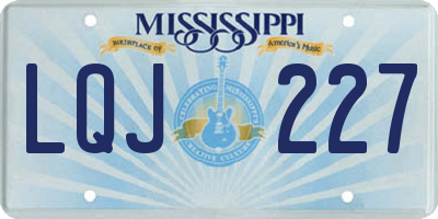 MS license plate LQJ227