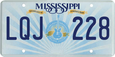 MS license plate LQJ228