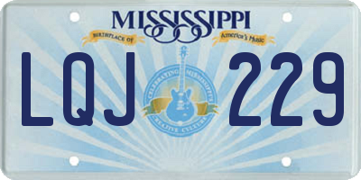 MS license plate LQJ229