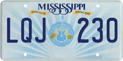 MS license plate LQJ230