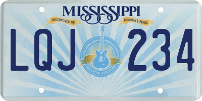 MS license plate LQJ234