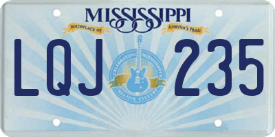 MS license plate LQJ235