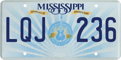 MS license plate LQJ236