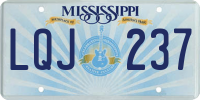 MS license plate LQJ237