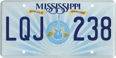 MS license plate LQJ238