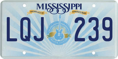 MS license plate LQJ239