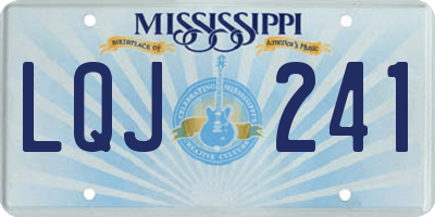MS license plate LQJ241
