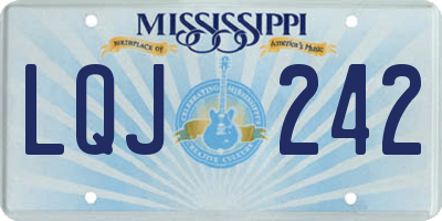 MS license plate LQJ242