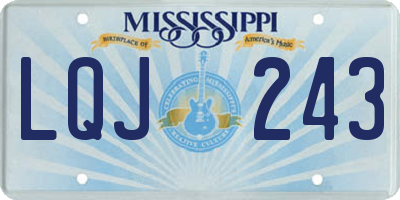 MS license plate LQJ243