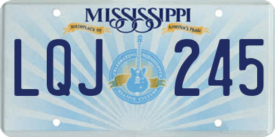 MS license plate LQJ245