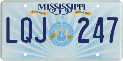 MS license plate LQJ247