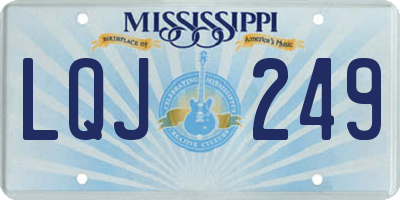 MS license plate LQJ249