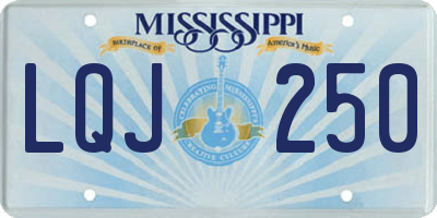 MS license plate LQJ250