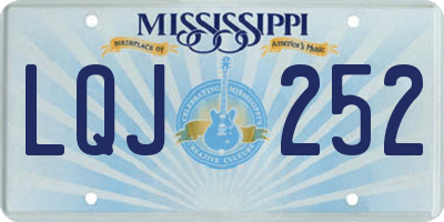 MS license plate LQJ252