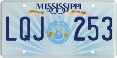 MS license plate LQJ253