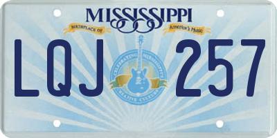 MS license plate LQJ257