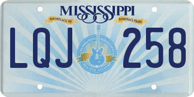 MS license plate LQJ258