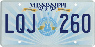 MS license plate LQJ260