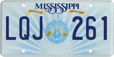 MS license plate LQJ261