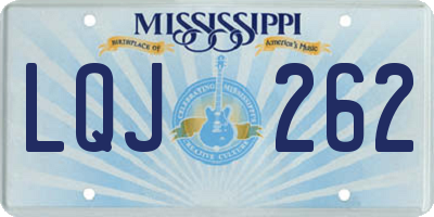MS license plate LQJ262