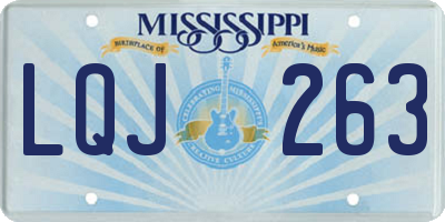 MS license plate LQJ263