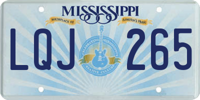 MS license plate LQJ265