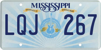 MS license plate LQJ267